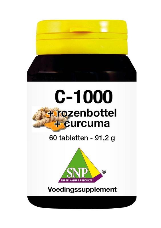 SNP SNP Vitamine C + rozenbottel + curcuma 1000mg (60 tab)