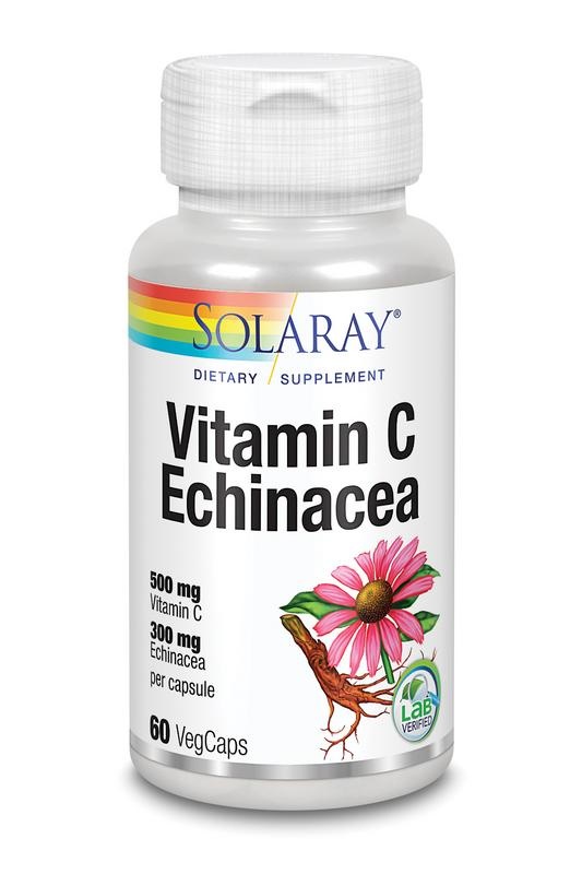 Solaray Vitamine C & Echinacea (60 vcaps)