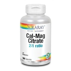Solaray Calcium magnesium citraat 2:1 Vitamine D3 (180 caps)
