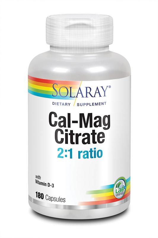 Solaray Calcium magnesium citraat 2:1 Vitamine D3 (180 capsules)