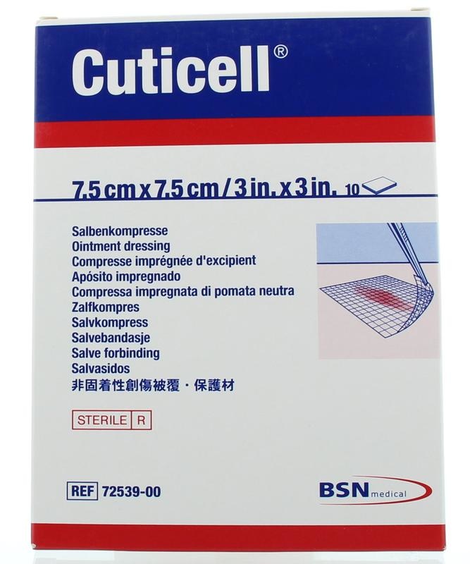 Cuticell Cuticell Zalfcompres 7.5 x 7.5cm (10 st)
