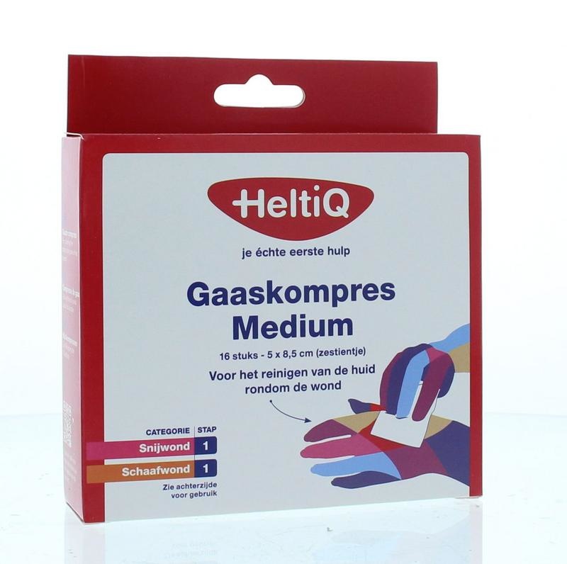 Heltiq Heltiq Gaaskompres 8.5 x 5cm zestientje (16 st)