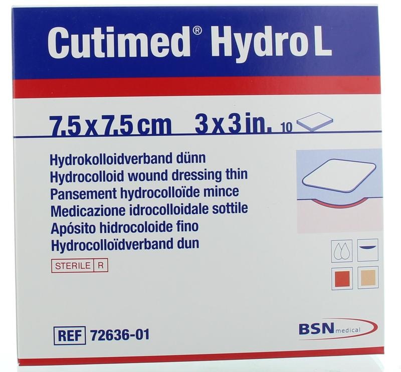 Cutimed Cutimed Hydro L 7.5 x 7.5cm (10 st)