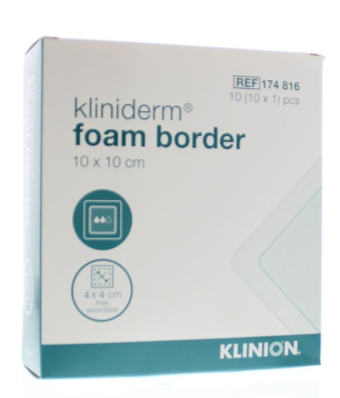 Kliniderm Foam silicone border 10 x 10 cm (10 stuks)