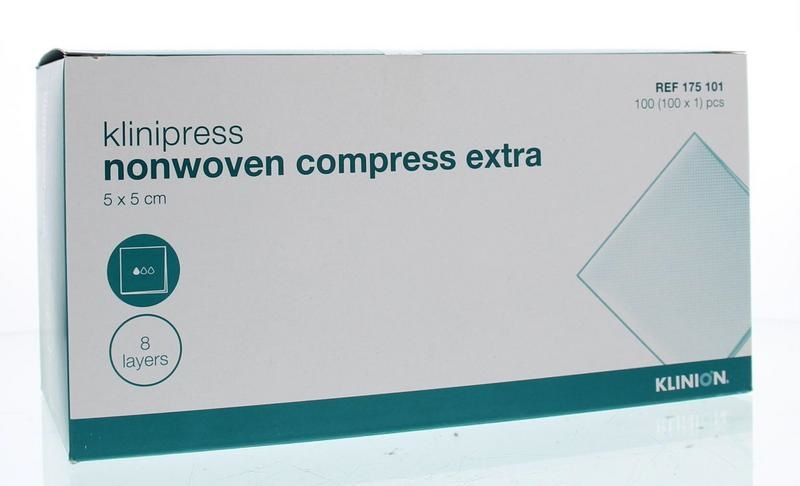 Klinion Klinion Non-woven compres 5 x 5cm extra (100 st)