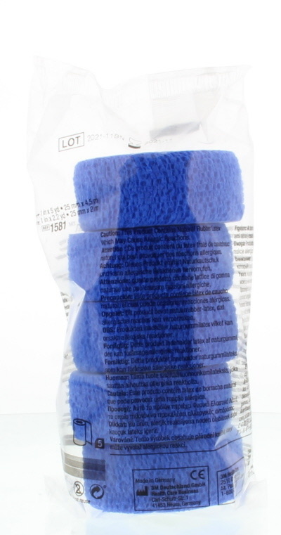 3M Coban zelfklevende zwachtel blauw 2.5 x 4.5 meter (5 Rol)