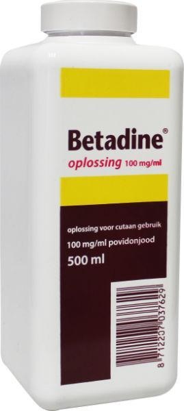 Betadine Betadine Jodium oplossing 100 mg/ml (500 ml)