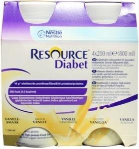 Resource Diabet vanille 200 ml (4 stuks)