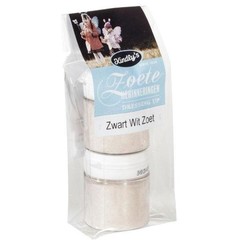 Kindly's Zwart wit potjes zoet 2 x 30 gr (60 gr)