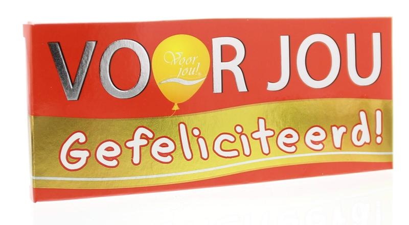 Voor Jou! Voor Jou! Wensreep melkchocolade voor jou! gefeliciteerd (70 gr)