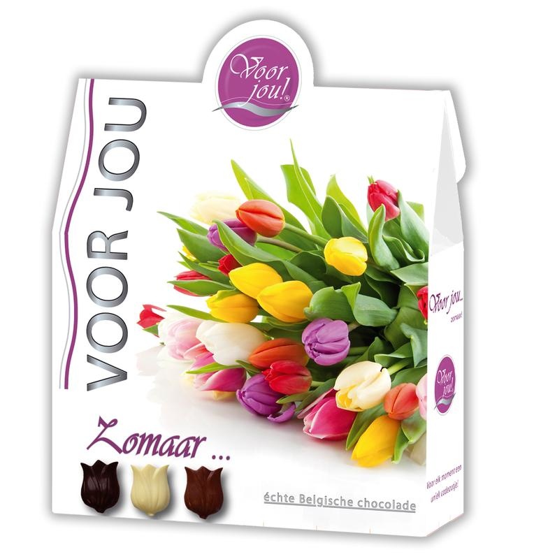 Voor Jou! Voor Jou! Cadeau doos trendy bloemen zomaar (100 gr)