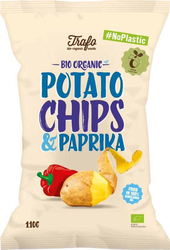 Trafo Trafo Chips paprika no plastic bio (110 gr)