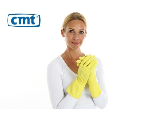 CMT CMT Huishoudhandschoen rubber geel maat S (1 Paar)