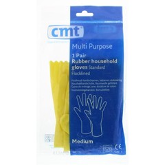 CMT Huishoudhandschoen rubber geel maat M (1 Paar)