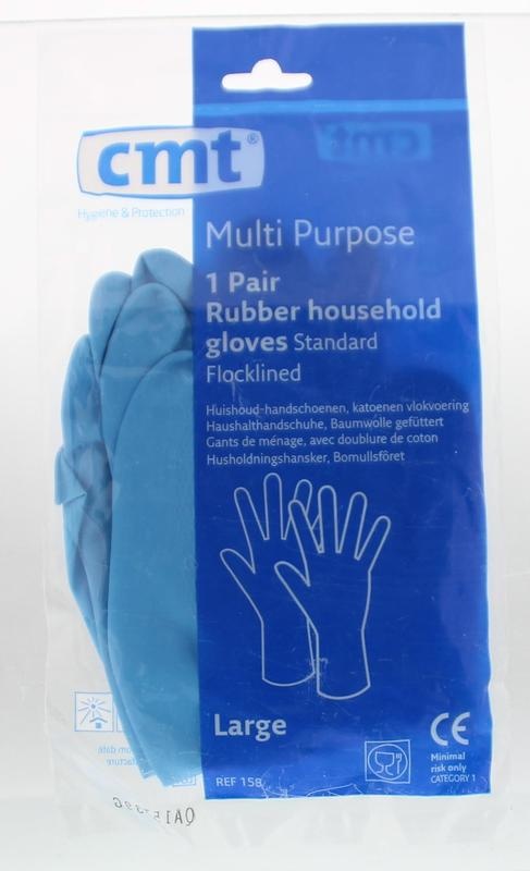 CMT CMT Huishoudhandschoen rubber blauw maat L (1 Paar)