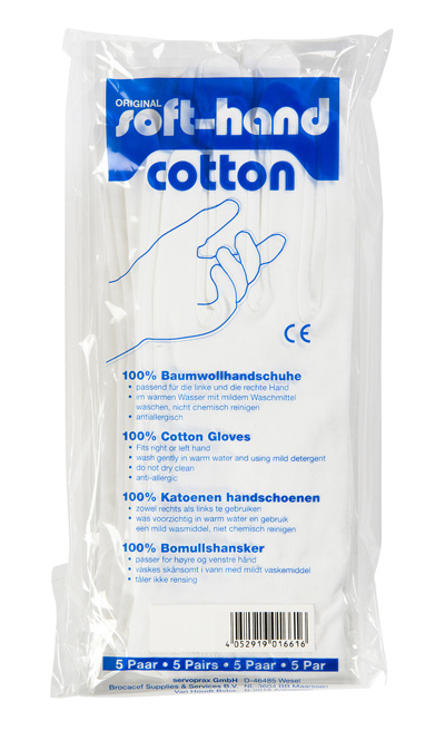 Verbandhandschoen soft cotton maat S