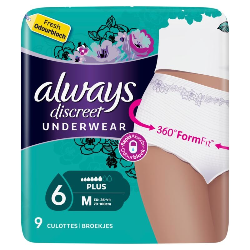 Always Always Discreet underwear broekjes maat M (9 st)