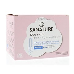 Sanature Tampons normaal compact applicator (20 st)