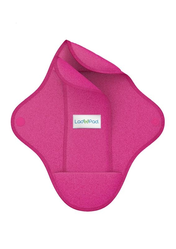 Ladypad Ladypad Wasbaar maandverband pad & liner fuchsia maat M (1 Set)