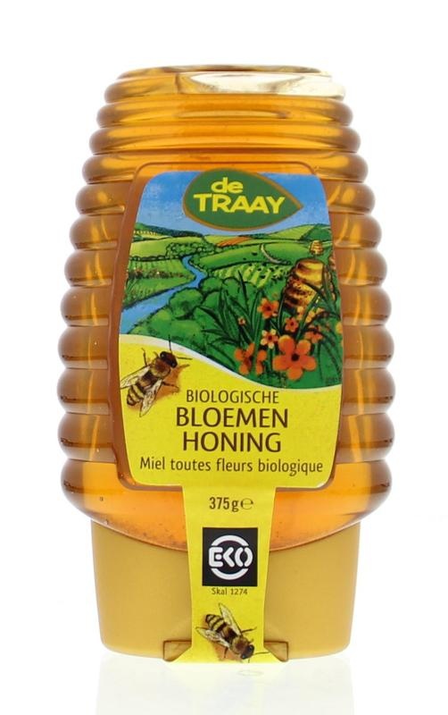 Traay Traay Bloemenhoning knijpfles bio (375 gr)