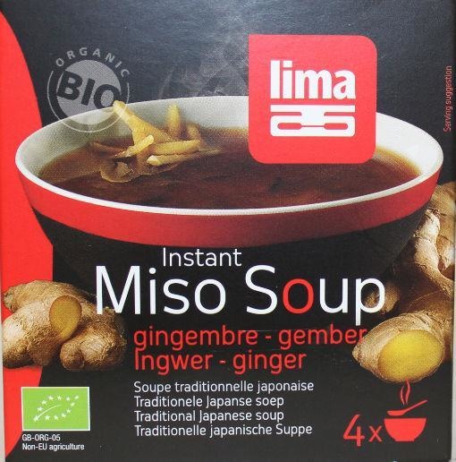 Lima Lima Instant miso soep gember 4 x 15 gr bio (60 gr)