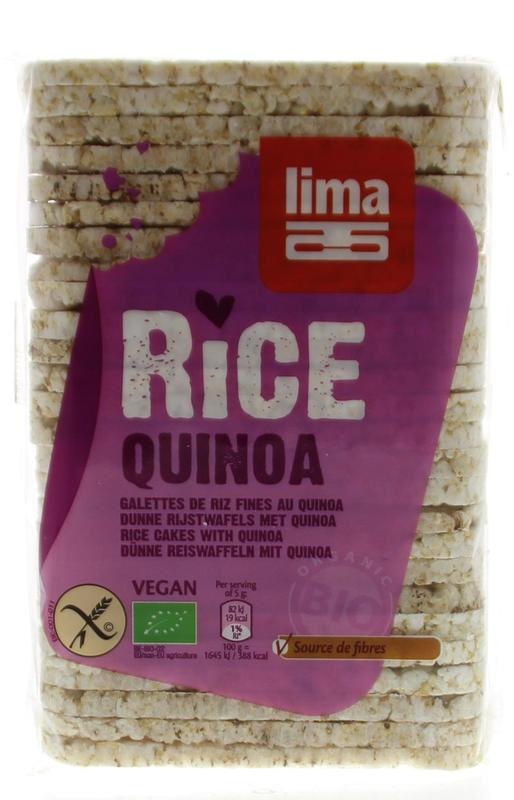 Lima Lima Rijstwafels recht dun quinoa bio (130 gr)