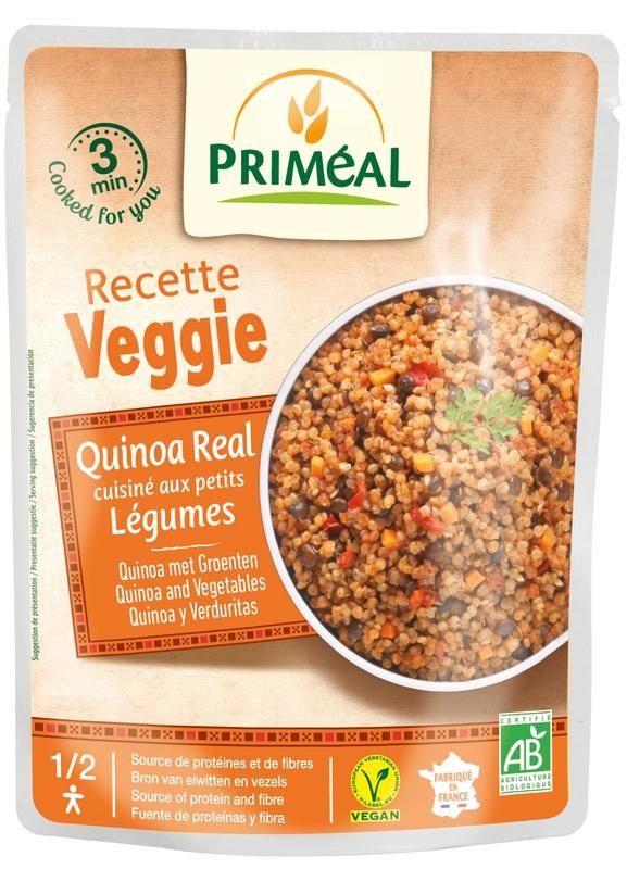 Primeal Recette Veggie Quinoa gekookt met groente (220 gram) Primeal Recette Veggie Quinoa gekookt met groente (220 gram)