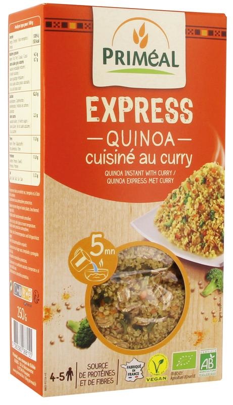 Primeal Primeal Quinoa express gekookt curry bio (250 gr)