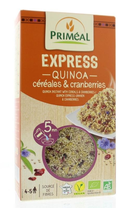 Primeal Quinoa express gekookt granen & cranberries (250 gram)