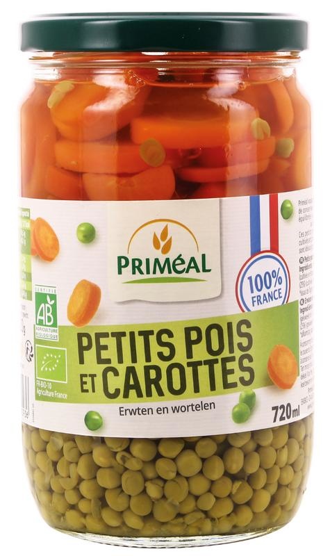 Primeal Primeal Doperwten en wortelschijfjes bio (720 ml)