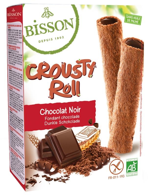 Bisson Bisson Crousty roll pure chocolade bio (125 gr)