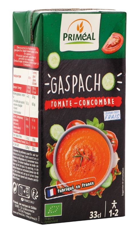 Primeal Primeal Gaspacho tomaat komkommer bio (330 ml)