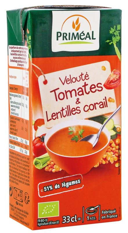 Primeal Soep tomaat rode linzen (330 ml)