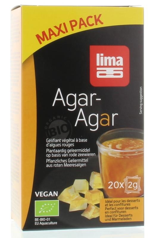 Lima Lima Agar agar maxi pack 2 gr bio (20 Zakjes)