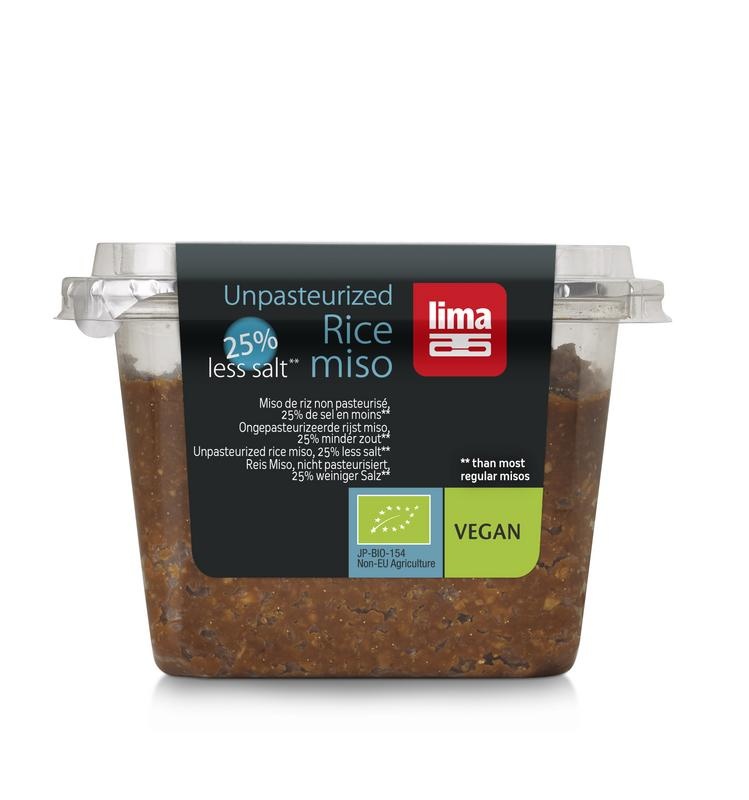 Lima Lima Brown rice ongepasteuriseerd 25% minder zout bio (300 gr)