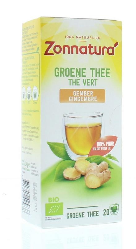 Zonnatura Zonnatura Groene Thee Gember bio (34 gr)