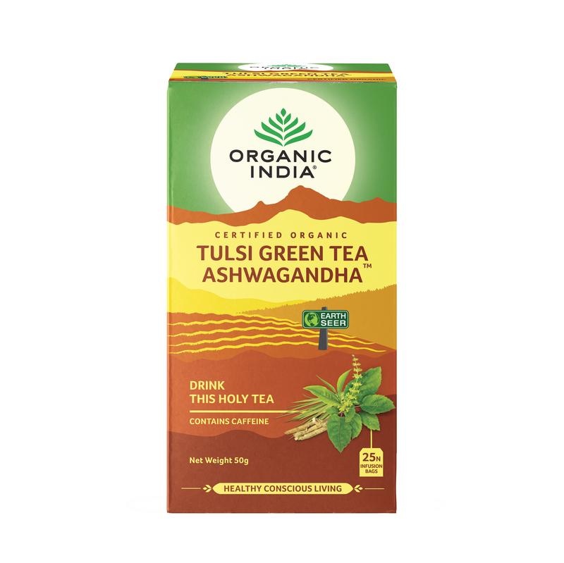 Organic India Tulsi green ashwagandha bio thee (25 Zakjes)