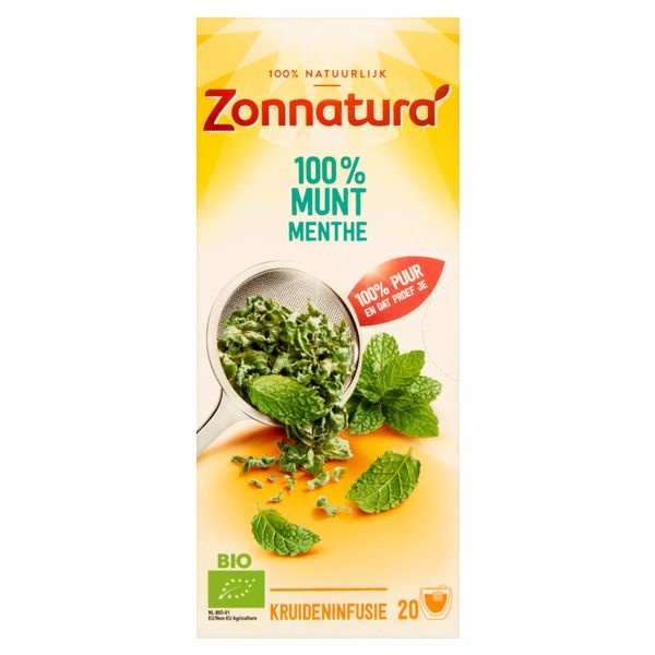 Zonnatura Zonnatura Munt thee 100% bio (20 Zakjes)