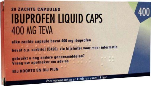 Teva Teva Ibuprofen 400 mg liquid (20 caps)