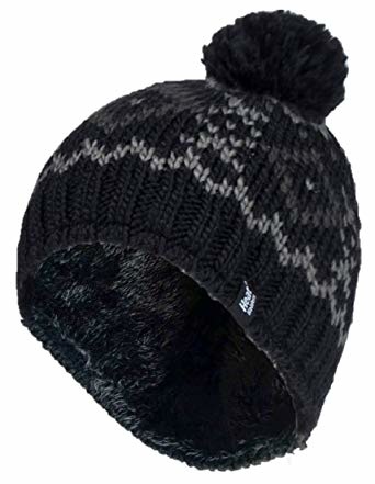 Heat Holders Heat Holders Mens chunky jacquard pom pom hat helsinki black (1 st)