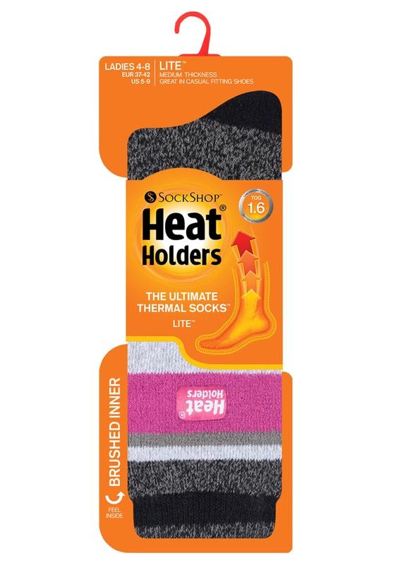 Heat Holders Heat Holders Ladies socks lite stripe maat 4-8 remington black/ (1 Paar)