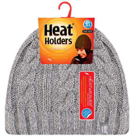 Heat Holders Heat Holders Ladies cable hat one size light grey (1 st)