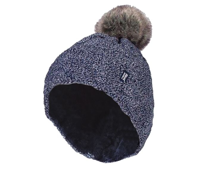 Heat Holders Heat Holders Ladies turnover cable hat with pom pom navy (1 st)
