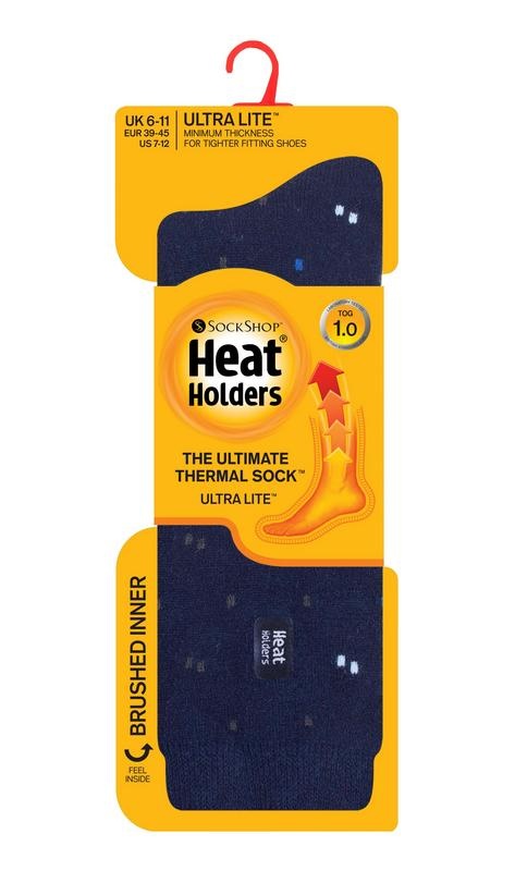 Heat Holders Mens ultra lite socks micro navy 6-11 (1 paar)