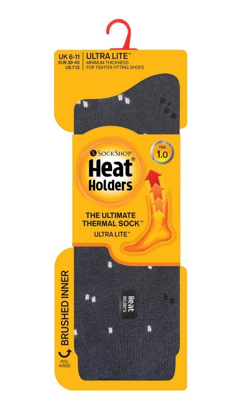 Heat Holders Mens ultra lite socks micro maat 6-11 charcoal (1 Paar)