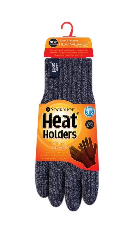 Heat Holders Mens cable gloves navy S/M (1 paar)