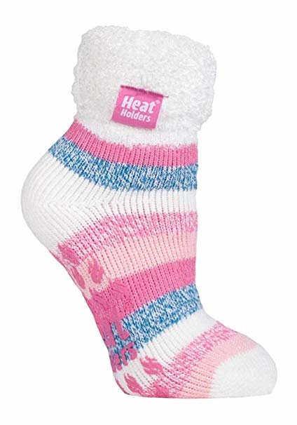 Heat Holders Ladies lounge socks maat 4-8 cream stripe (1 Paar)