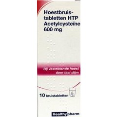 Healthypharm Acetylcysteine 600 mg (10 bruistabletten)