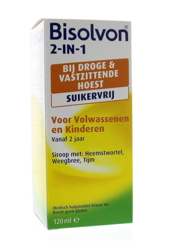Bisolvon Drank 2-in-1 suikervrij (120 Milliliter)