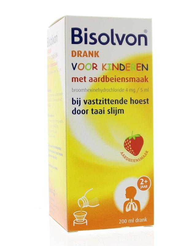 Bisolvon Bisolvon Drank kind aardbei (200 ml)